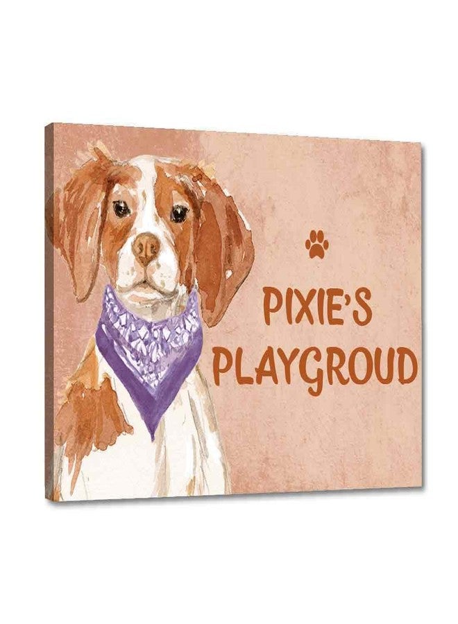 Nutcase - Personalized Beware Of Dog Sign Board - Customized Name Plate - Purple Scarf Dog - Image 2